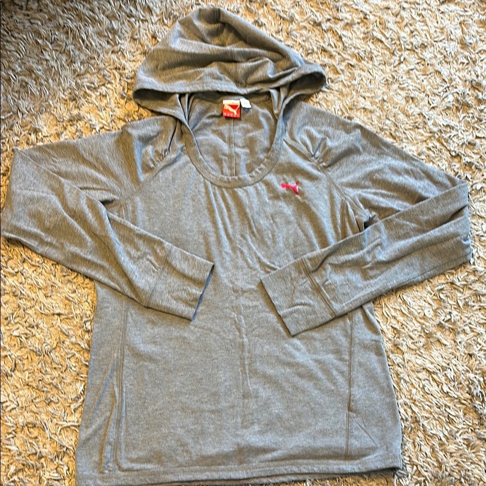 Puma Heather Gray Hoodie with Red Tag